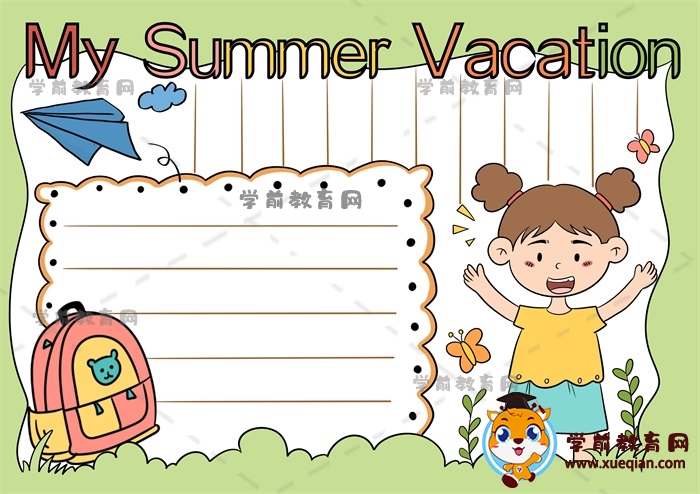 英文我的暑假生活手抄报创意模板，我的暑假生活手抄报写什么