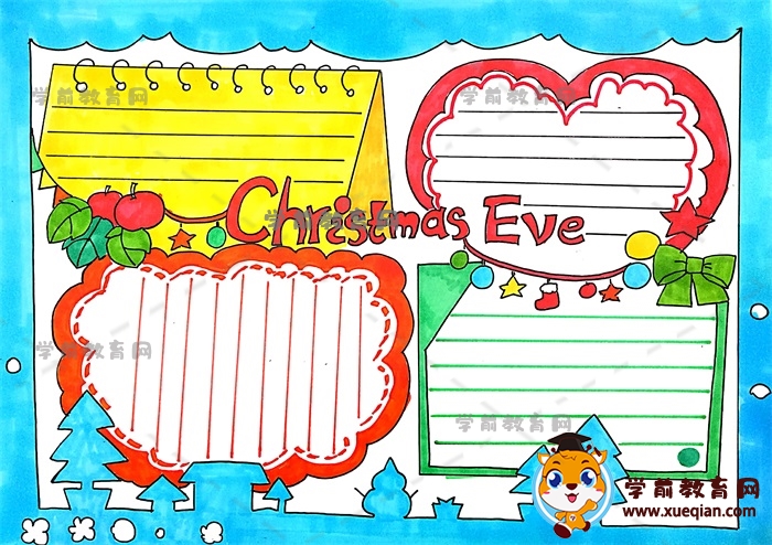 怎么画好看的英文圣诞节手抄报，圣诞节手抄报文字内容怎么写