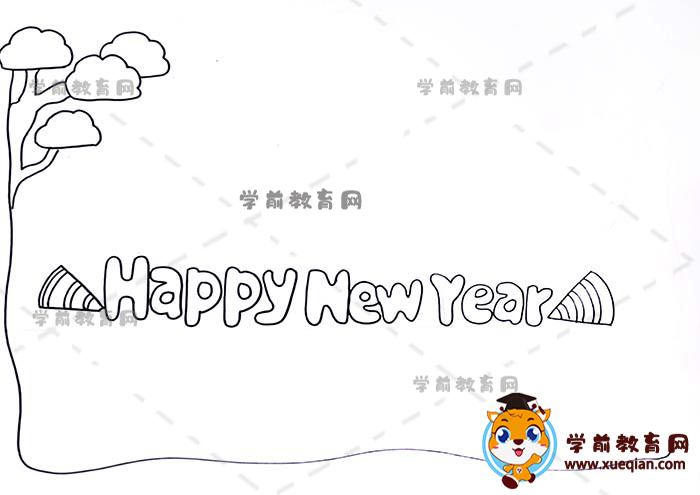 新年英语happy new year手抄报