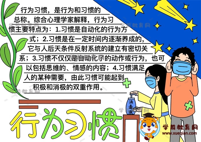 小学生怎么画行为习惯手抄报合适，文明行为习惯手抄报内容文字