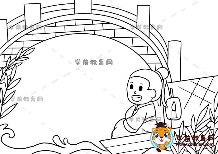枫桥夜泊诗配画