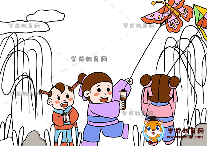 村居诗配画