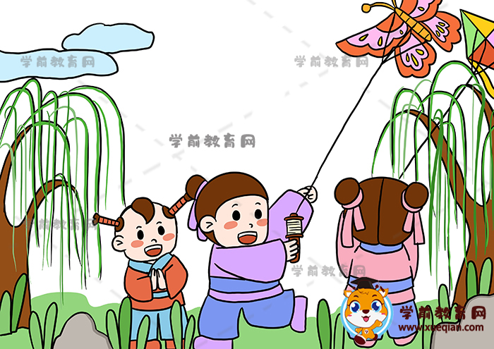 村居诗配画