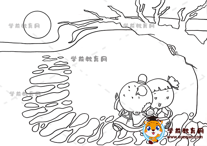 古朗月行诗配画