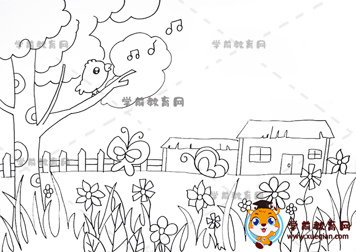 江畔独步寻花诗配画