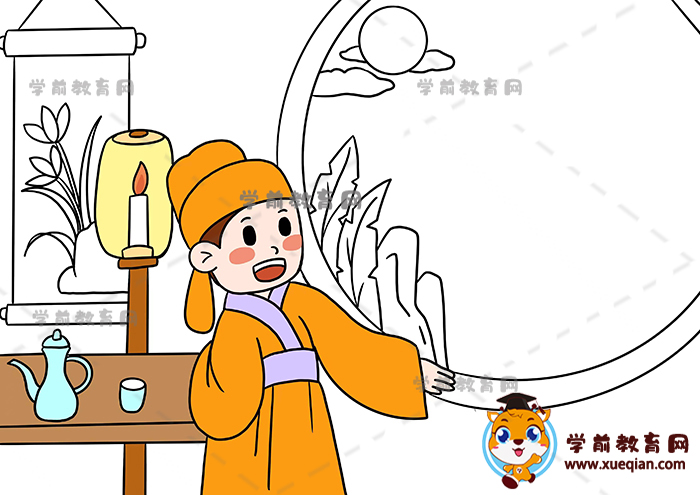 静夜思诗配画