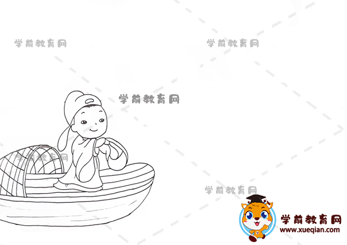 赠汪伦诗配画