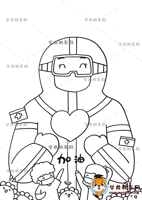 抗击疫情儿童画