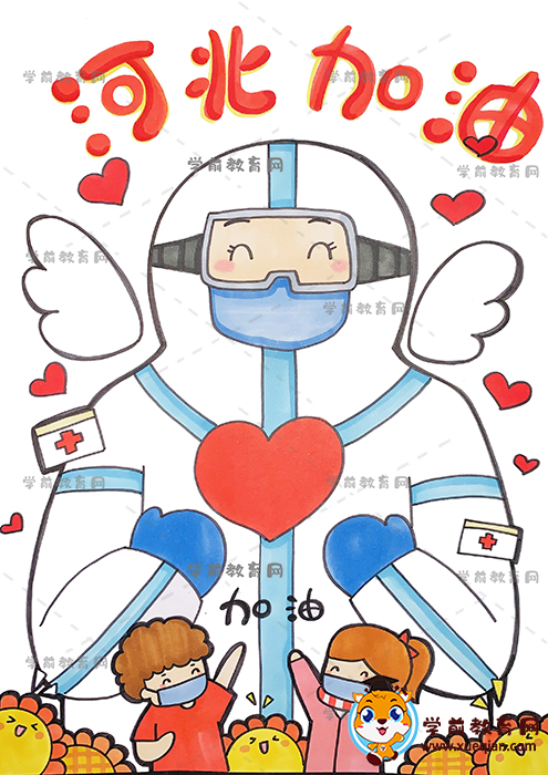 抗击疫情儿童画