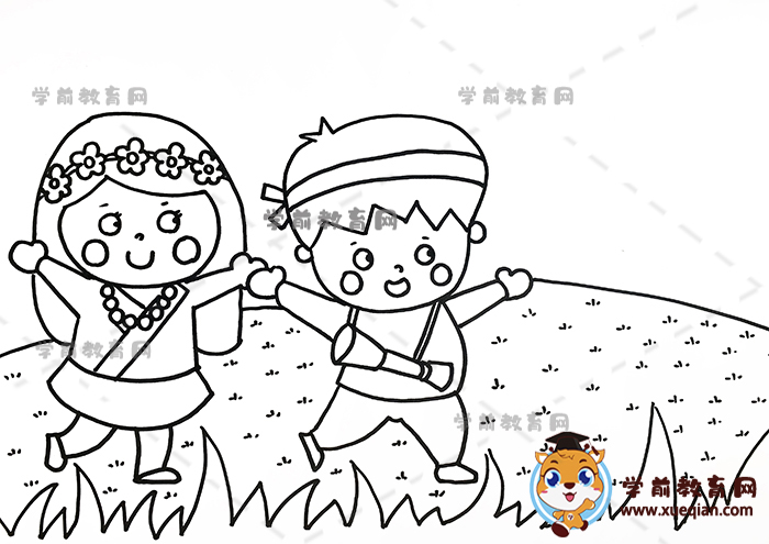民族团结儿童画