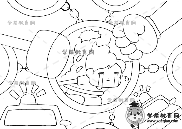 扫黄打非儿童画