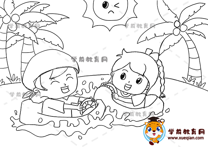 夏天儿童画