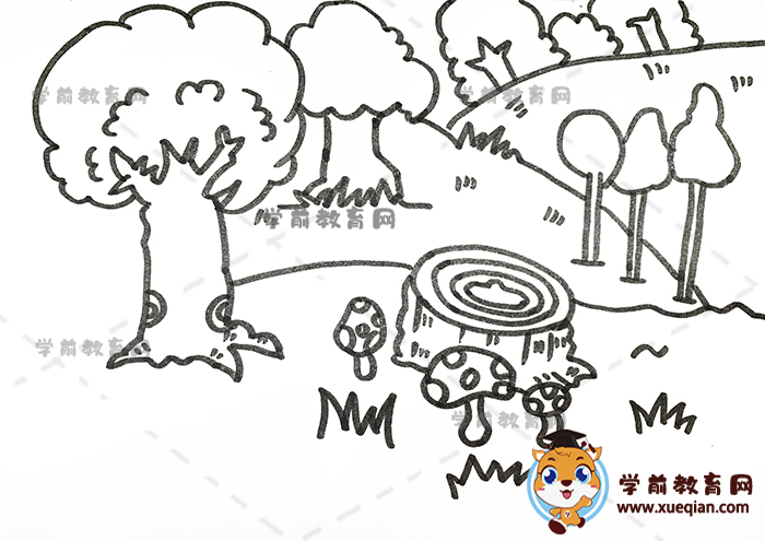 原始森林儿童画