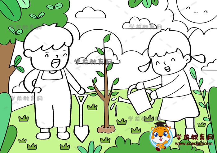 植树节儿童画