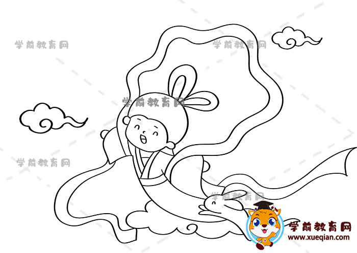 嫦娥奔月儿童画