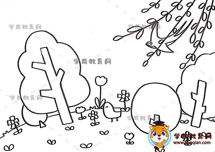 春天的儿童画