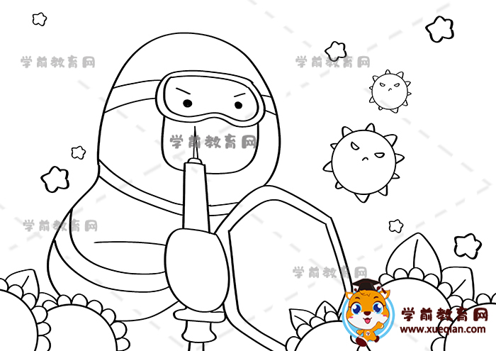 防疫儿童画
