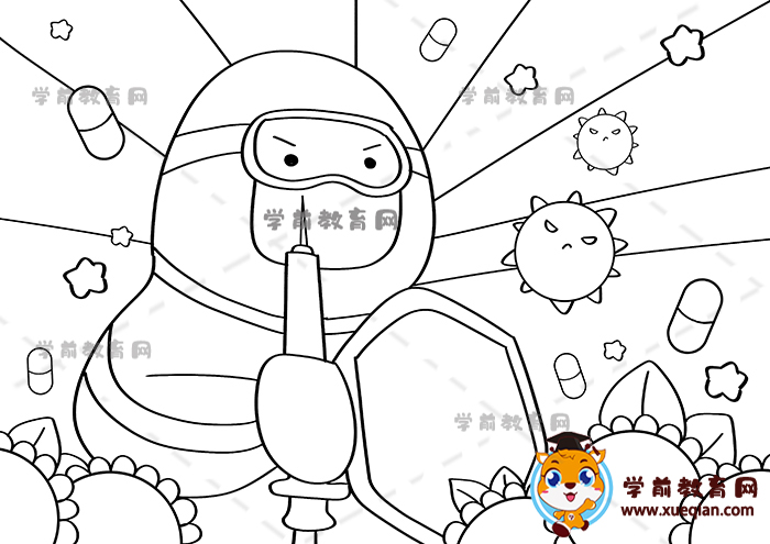 防疫儿童画