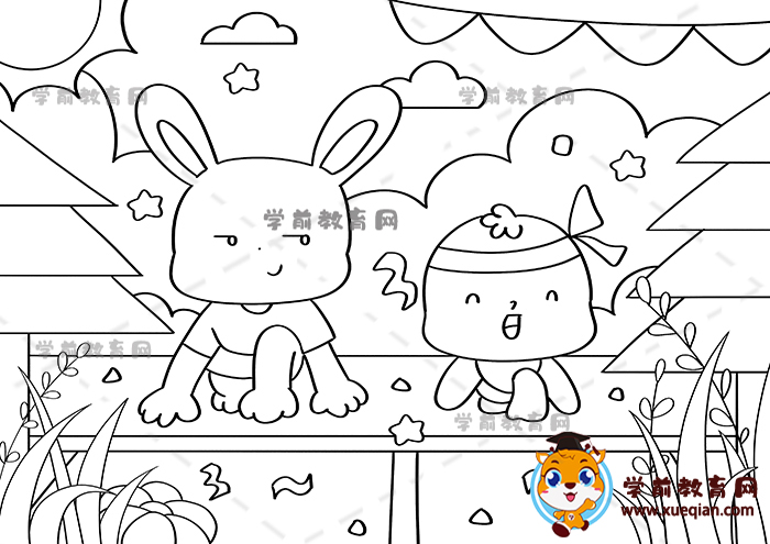 龟兔赛跑儿童画