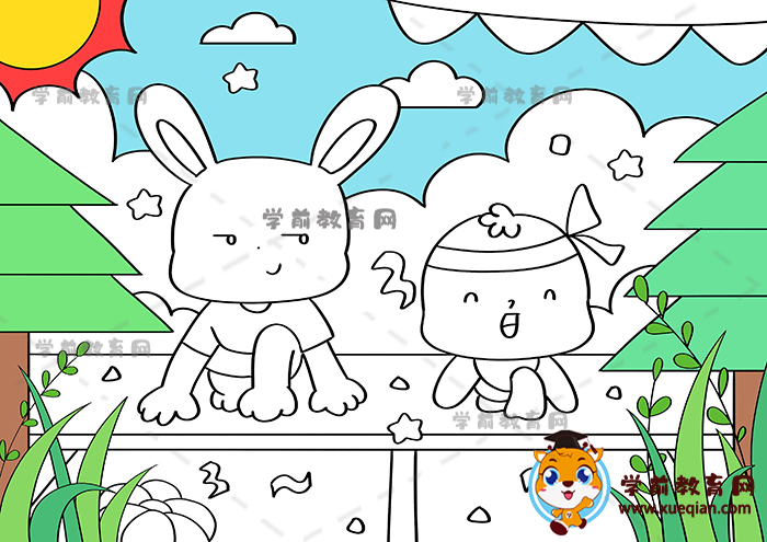 龟兔赛跑儿童画
