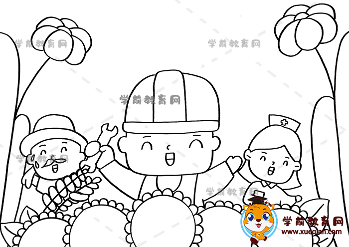 劳动节绘画
